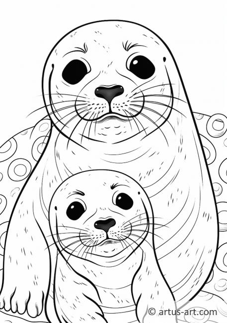 Pagina da colorare di foche carine